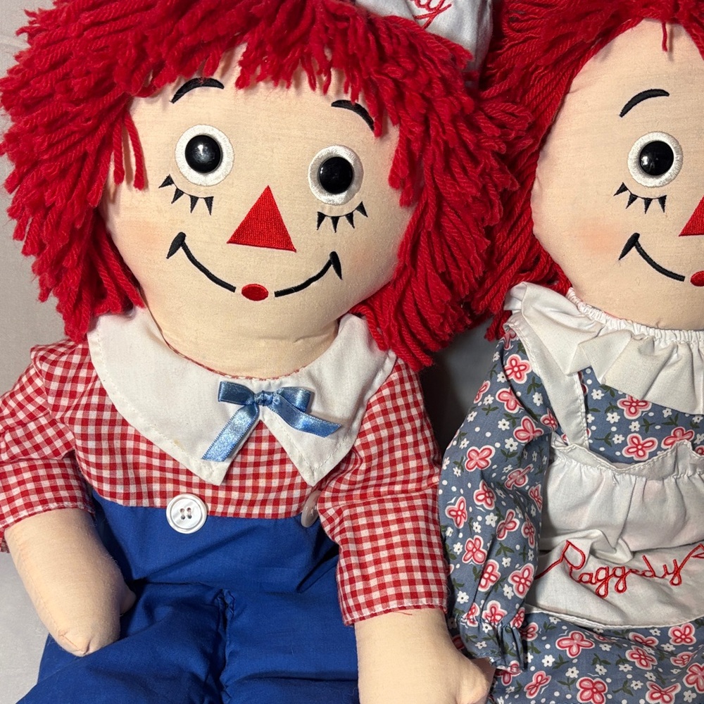 Raggedy Ann and Andy Dolls with Red Hair 80th and 85th birthday 25 inches tall - Picture 3 of 16